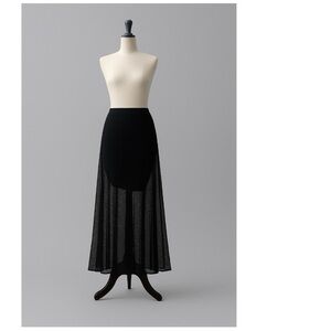 Chic Black High-Low Mesh Skirt